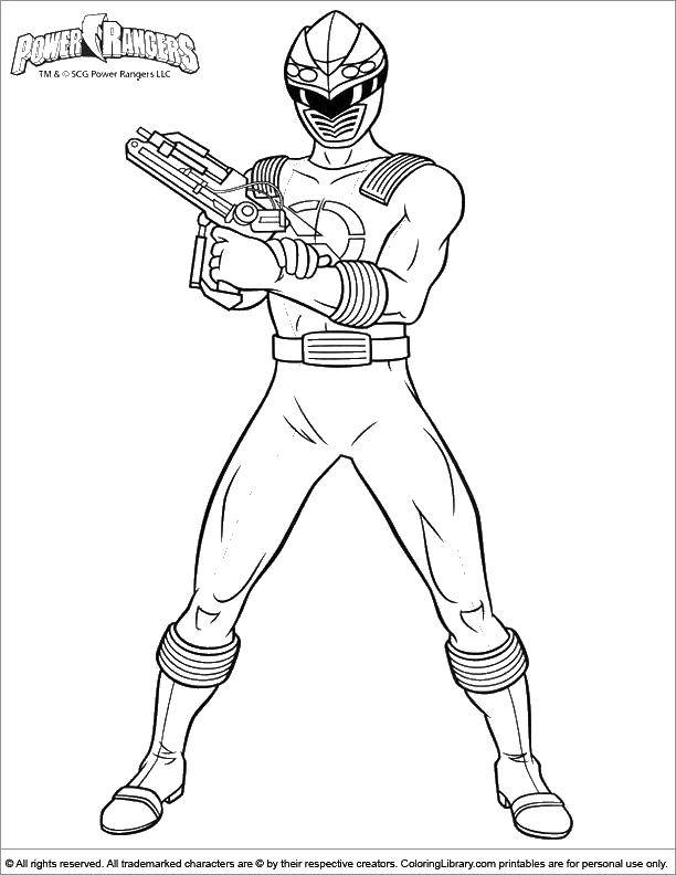 Coloring Ranger with a Blaster. Category the Rangers . Tags:  the Rangers, weapons, blasters.