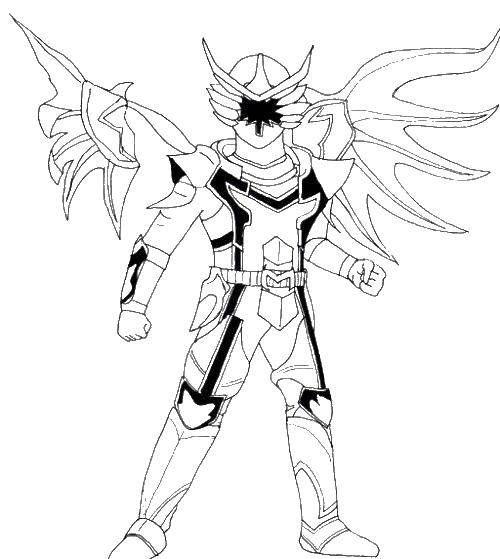 Coloring Ranger with wings. Category the Rangers . Tags:  Cartoon character.