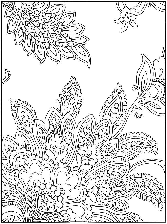 Название: Раскраска Рисунок цветочного узора. Категория: Калейдоскоп. Теги: Узоры, цветок.