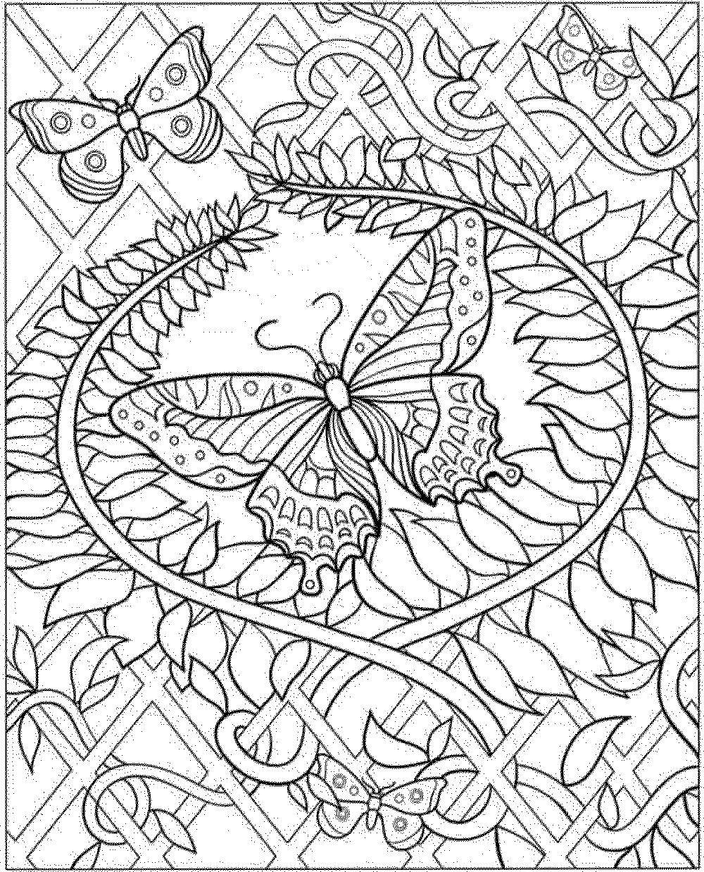 Название: Раскраска Сад с бабочками. Категория: бабочки. Теги: Бабочка.