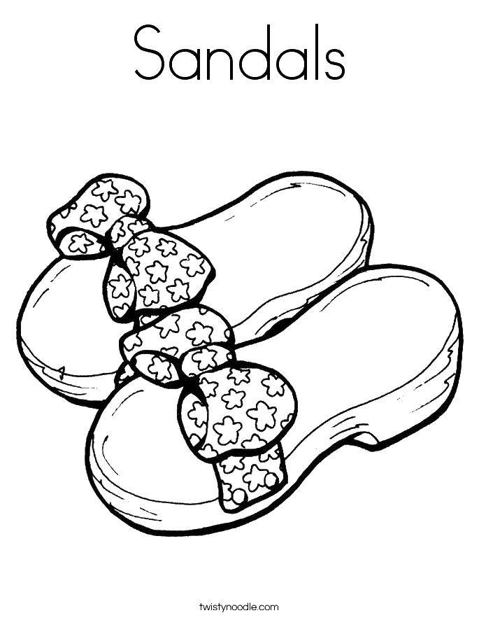 Coloring Sandals. Category shoes. Tags:  shoes, summer sandals.