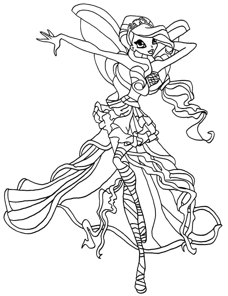Coloring Smart suit Stella. Category Winx club. Tags:  Character cartoon, Winx.