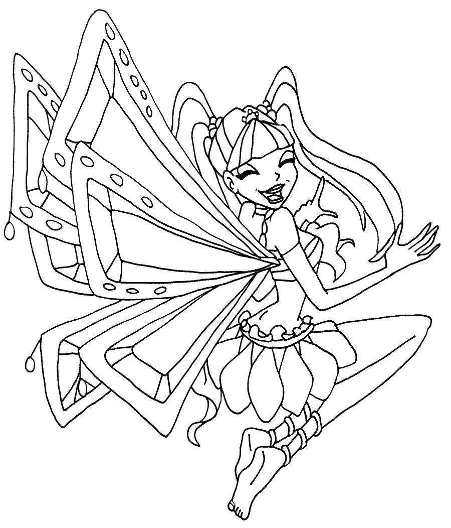 Coloring Funny Stella. Category Winx club. Tags:  Cartoon character.