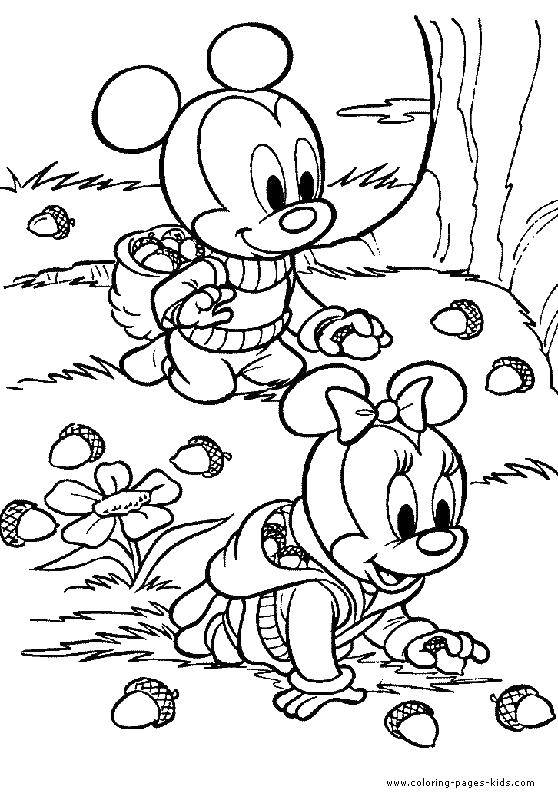 Coloring Picking up acorns. Category Autumn leaves falling. Tags:  Cartoon character.