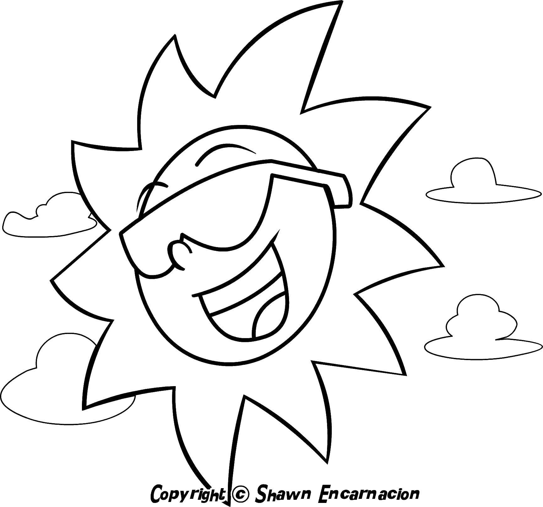 Coloring Sun glasses. Category Summer. Tags:  summer, sun.