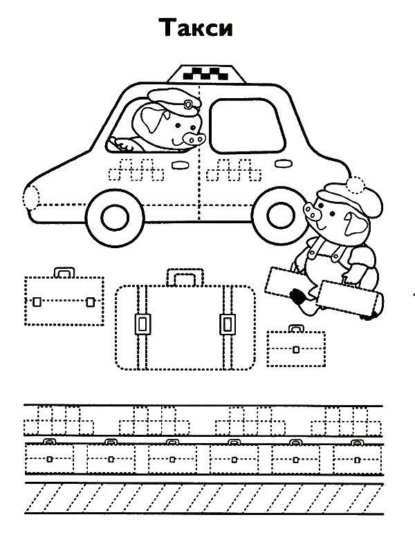 Coloring Taxi. Category tracing. Tags:  recipe.