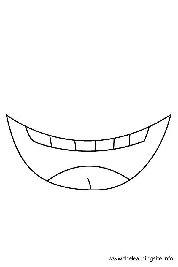Coloring Smiling mouth. Category face. Tags:  Face.