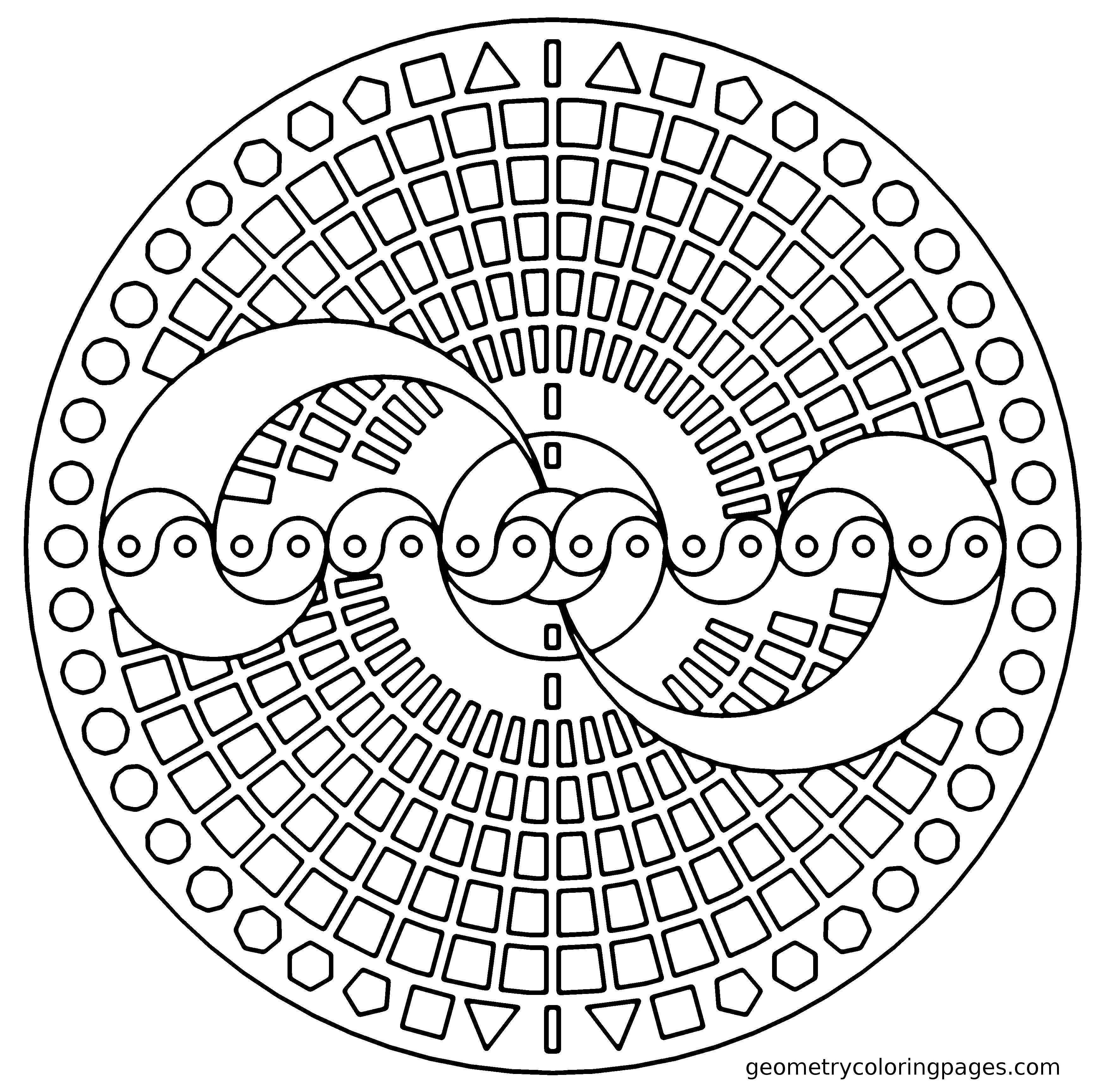 Coloring Pattern with geometric figures. Category With geometric shapes. Tags:  Patterns, geometric.