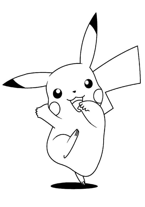Coloring Funny Pikachu. Category Pokemon. Tags:  cartoons, pokemon, Pikachu.