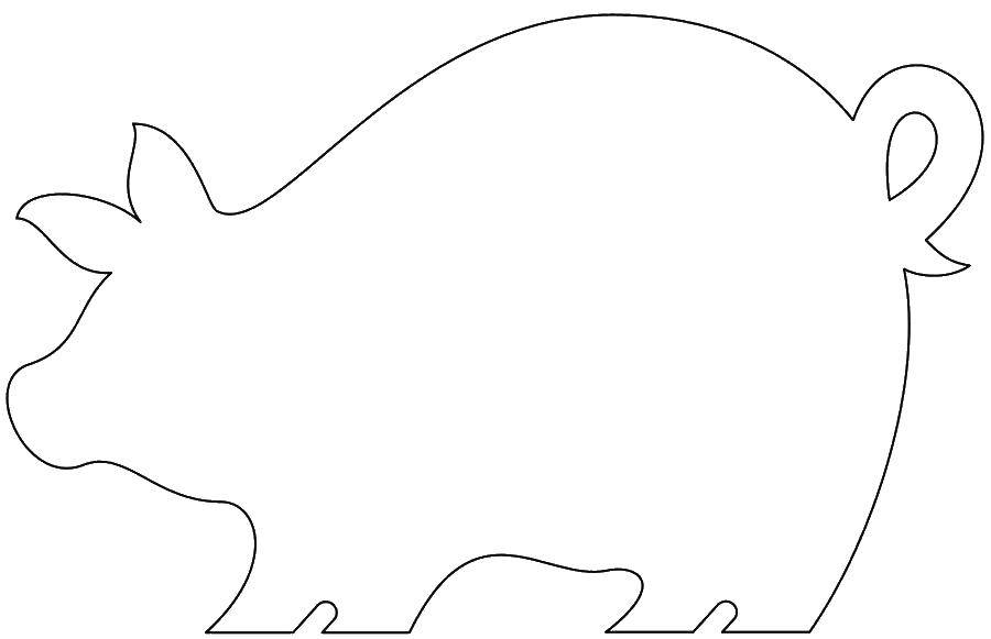 Розмальовки  Контур свинки. Завантажити розмальовку контури, для вирізування, свині, свинка.  Роздрукувати ,Контури для вирізання,