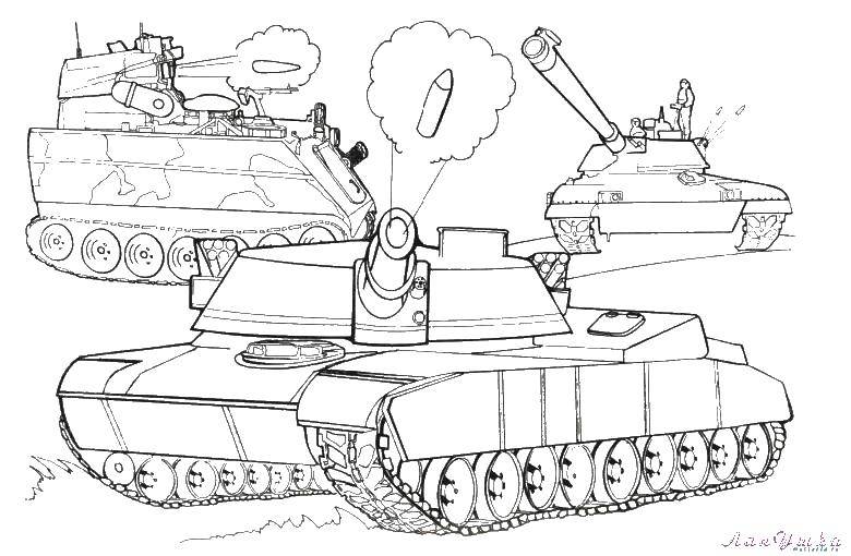 Розмальовки  Військові танки. Завантажити розмальовку танки та військова техніка, війна.  Роздрукувати ,танки,