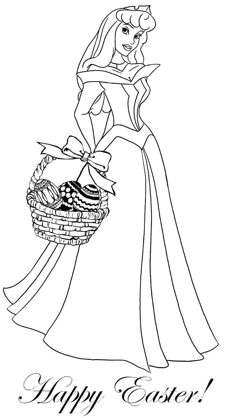 Coloring Aurora basket. Category Disney cartoons. Tags:  Easter, eggs, patterns.