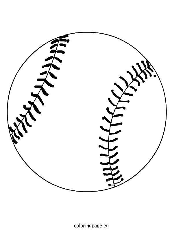 Название: Раскраска Бейсбольный мяч.. Категория: спорт. Теги: Спорт, бейсбол.
