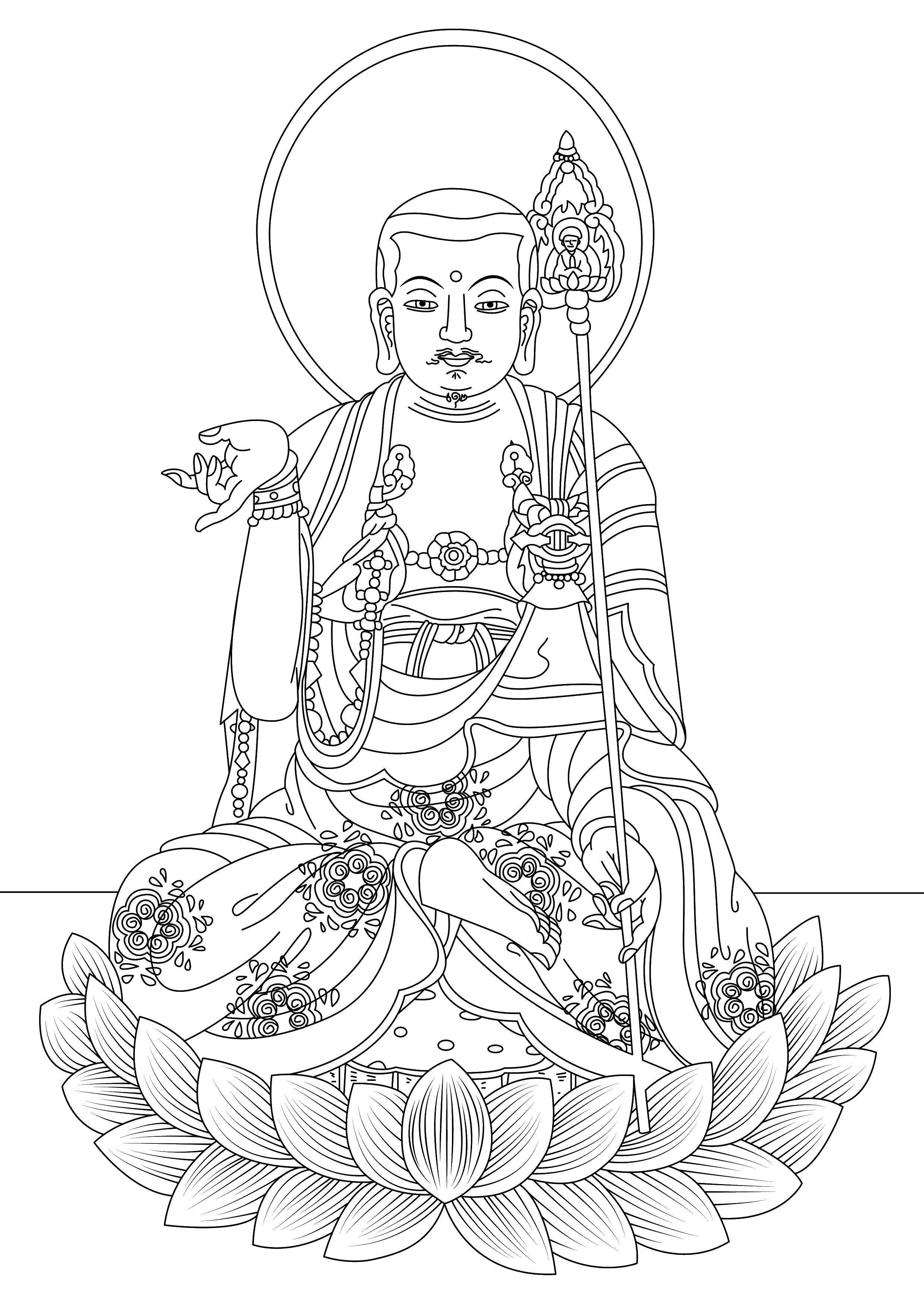 Coloring Buddha. Category religion. Tags:  Religion, prayer.
