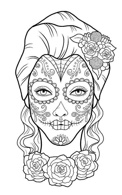 Coloring The lady in the patterns.. Category Skull. Tags:  Skull, patterns.