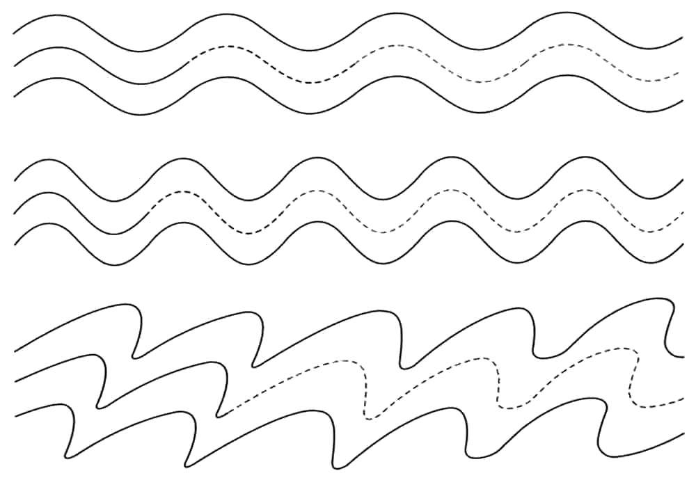 Название: Раскраска Дорисуйте волны. Категория: дорисуй по образцу. Теги: Море, волны, вода.