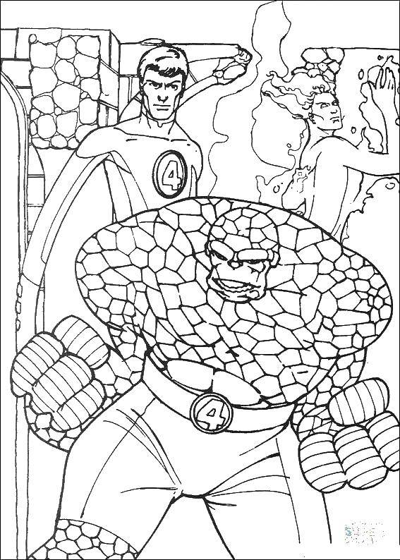 Coloring Fantastic four.. Category superheroes. Tags:  superheroes, comics, fantastic four.