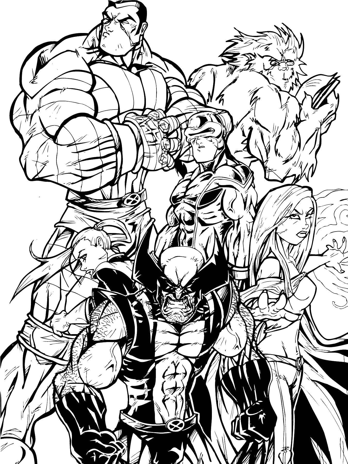 Coloring A team of mutants. Category X-men. Tags:  Comics.