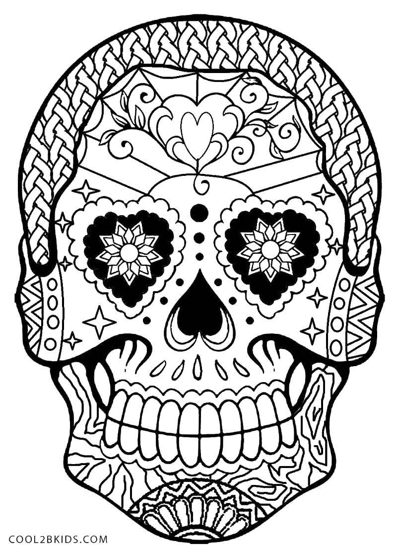 Coloring Beautiful patterns on the pot. Category Skull. Tags:  Skull, patterns.
