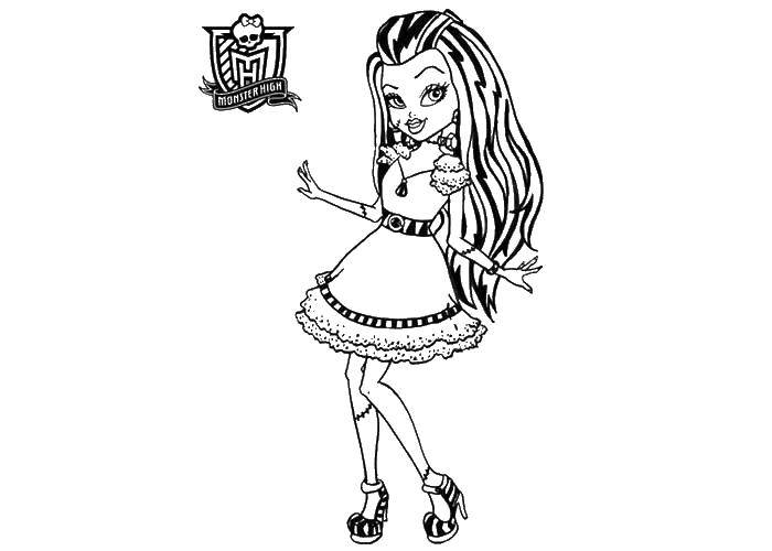 Coloring Doll monster high.. Category Monster High. Tags:  cartoons, monster high, dolls.