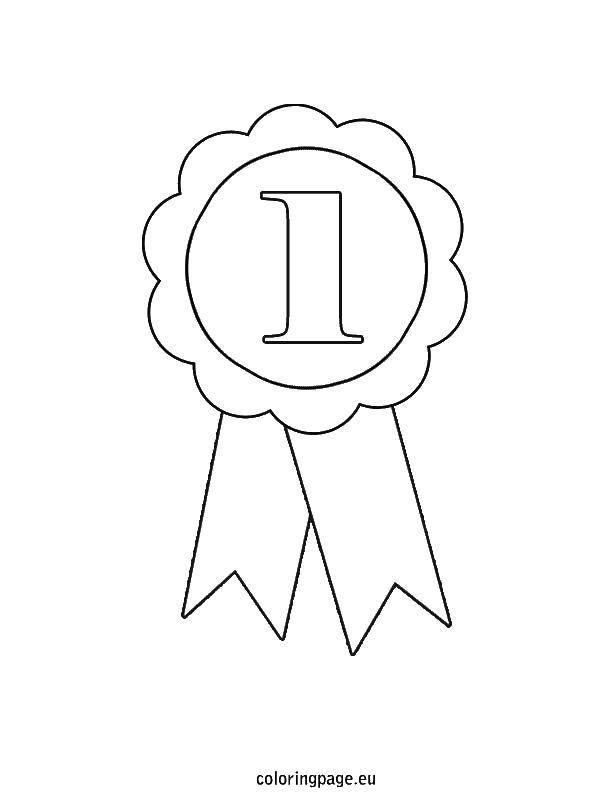 Coloring Ribbon for 1st place. Category basketball. Tags:  Sports, basketball, ball, play.