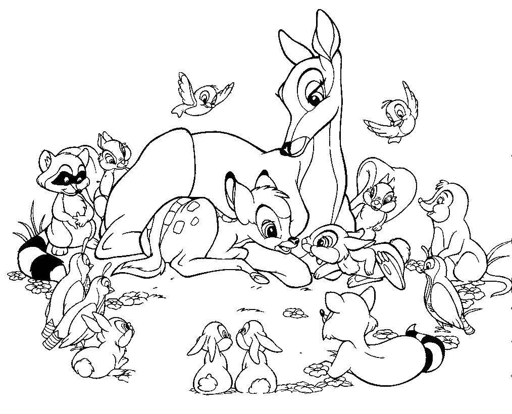 Coloring Forest friends. Category Animals. Tags:  Disney, deer, Bambi.