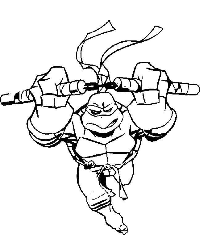 Coloring Michelangelo keeps his nunchucks. Category ninja . Tags:  Comics, Teenage Mutant Ninja Turtles.