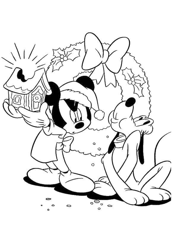 Coloring Mickey and Pluto Christmas. Category Christmas. Tags:  Christmas, Christmas toy.