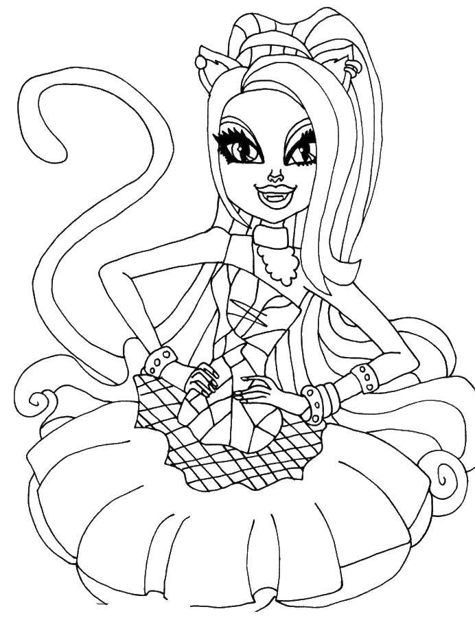 Coloring Cartoon monster high. Category Monster High. Tags:  Monster high, doll, cartoons, horror.