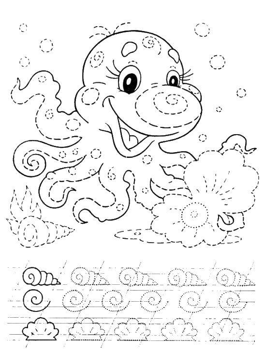 Coloring Octopus. Category tracing. Tags:  Octopus, tracing.