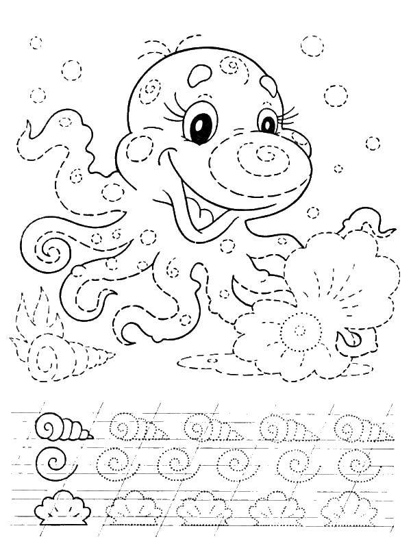 Coloring Octopus. Category tracing. Tags:  recipe.
