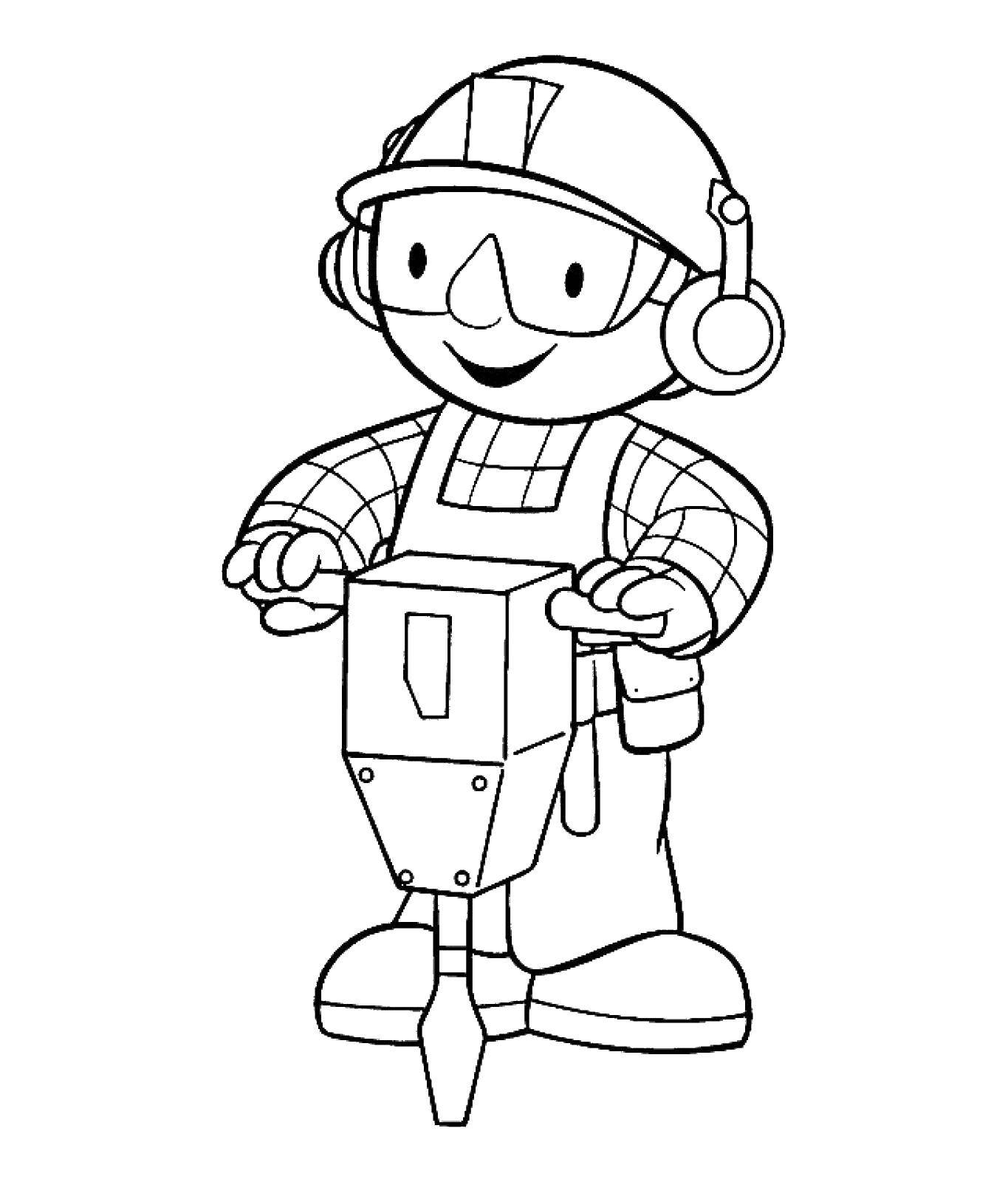 Coloring Jackhammer. Category Bob the Builder. Tags:  Builder, tools, building.