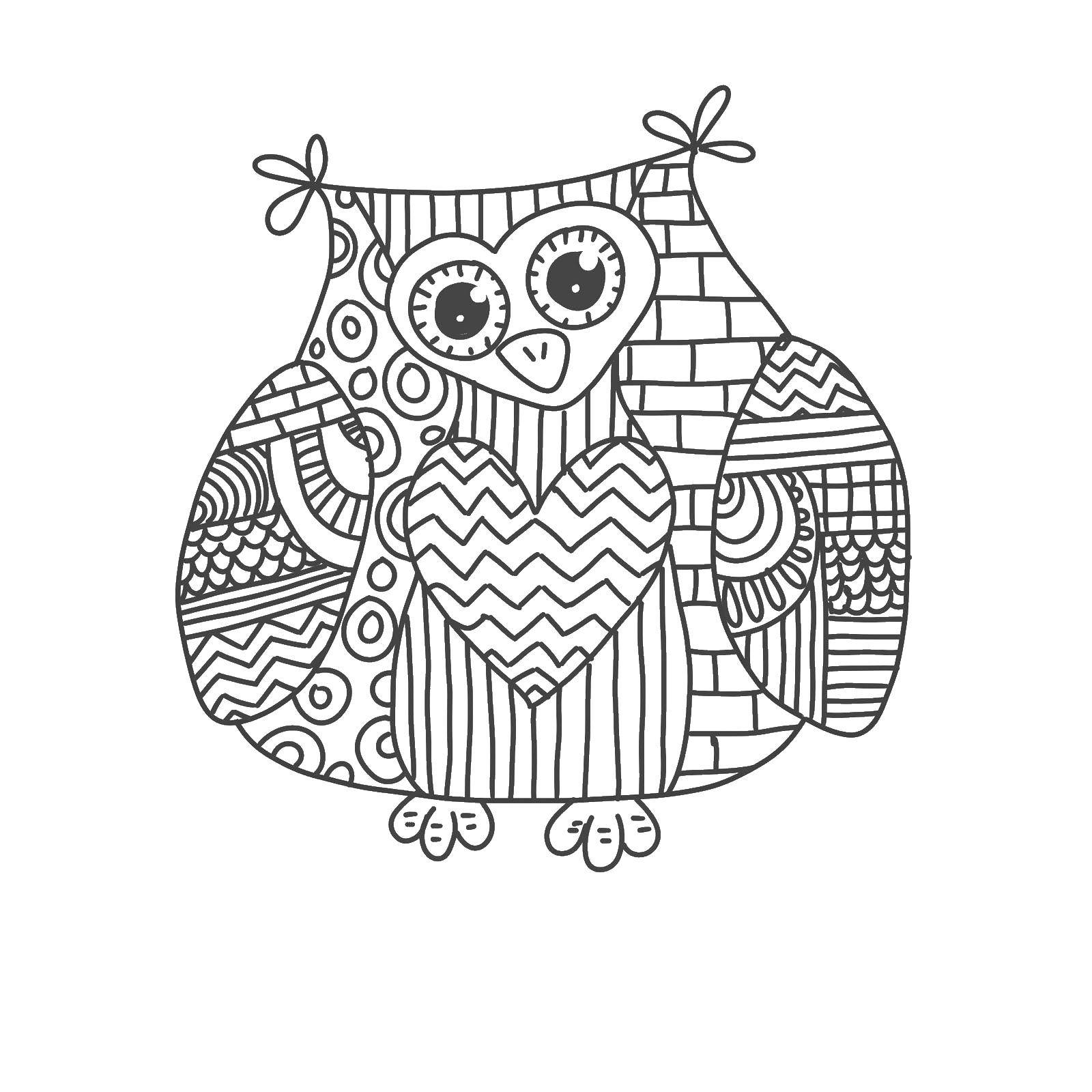 Coloring Cool owl. Category coloring antistress. Tags:  Bathroom with shower.