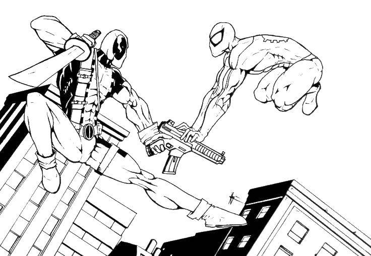 Coloring Spider man vs deadpool. Category Comics. Tags:  Comics, Spider-Man, Spider-Man.