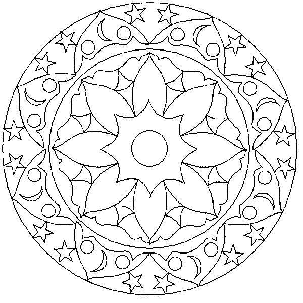 Название: Раскраска Тарелка с красивыми узорами. Категория: Сложный дизайн. Теги: Узоры, цветок.
