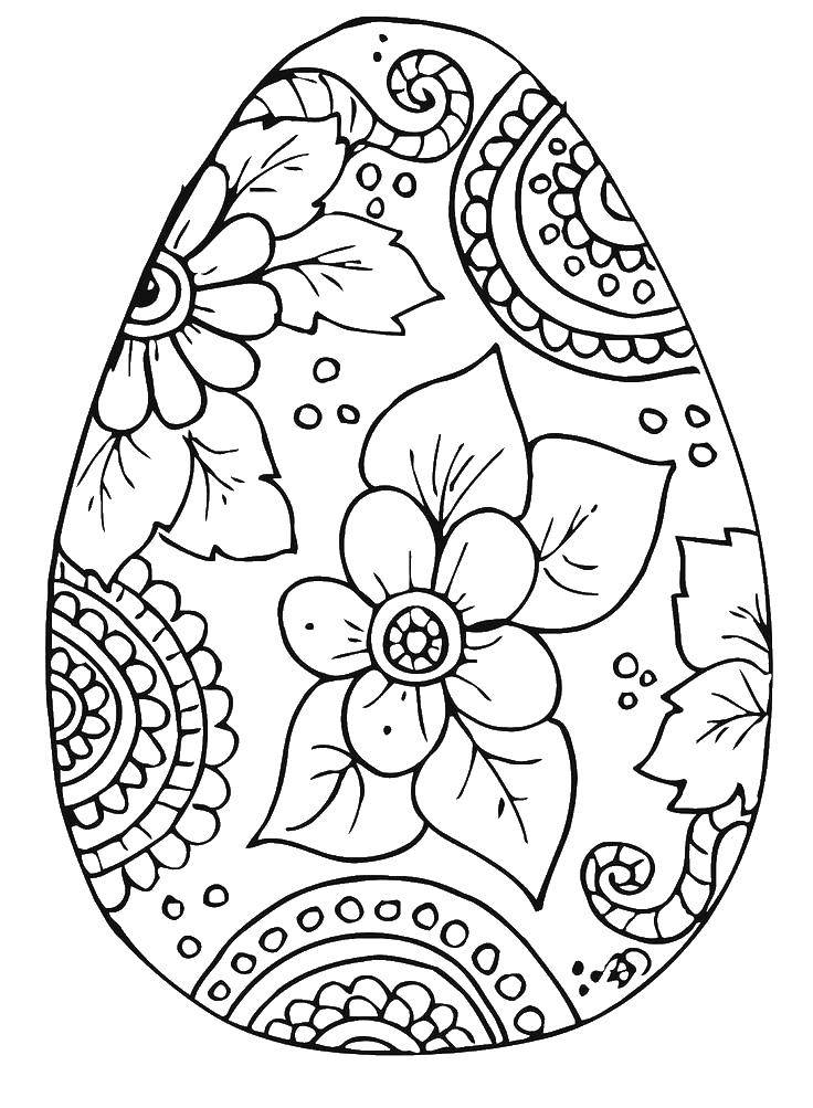 Coloring The floral pattern on ECCE. Category Patterns for coloring eggs. Tags:  Easter, eggs, patterns.