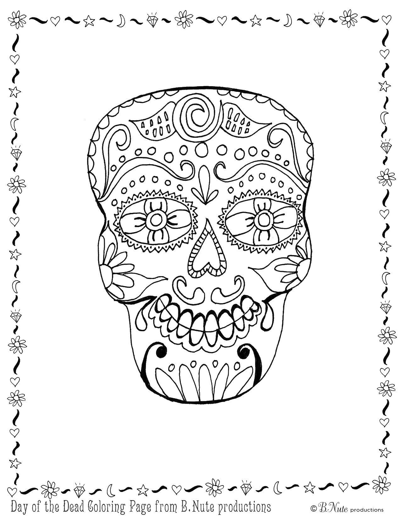 Coloring Smiling shard. Category Skull. Tags:  Skull, patterns.