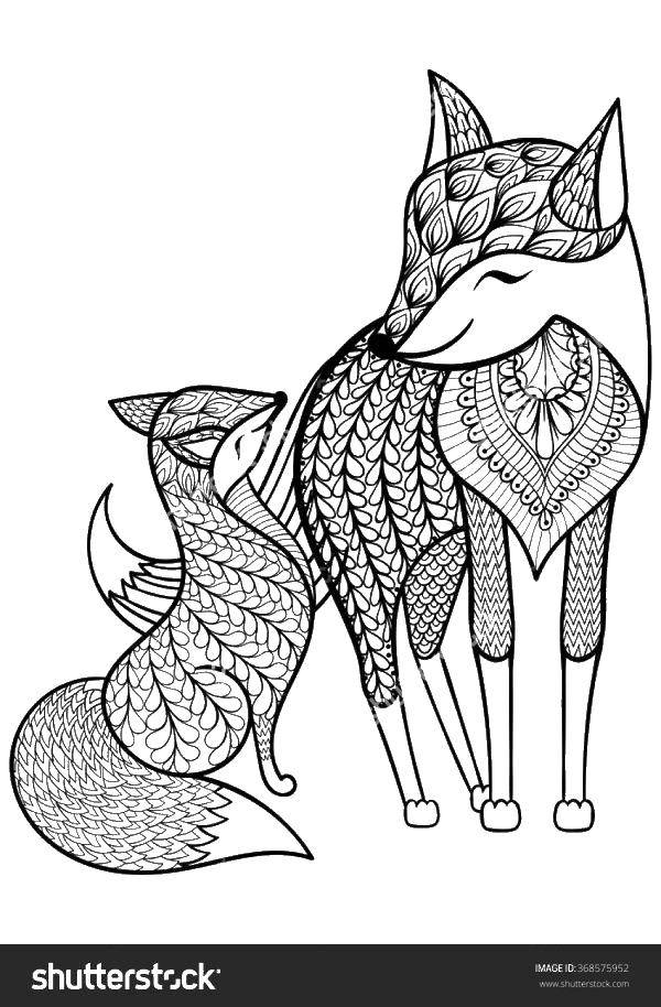 Coloring The Patten family. Category Fox. Tags:  Animals, Fox.