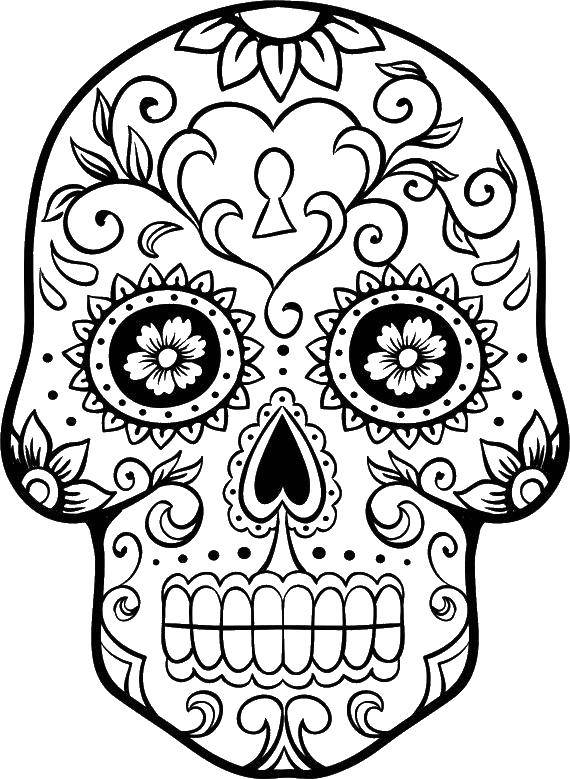 Coloring Clasp on his forehead. Category Skull. Tags:  Skull, patterns.