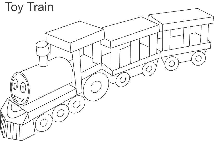 Розмальовки  Іграшковий поїзд. Завантажити розмальовку іграшки, ігри, поїзд.  Роздрукувати ,ігри,