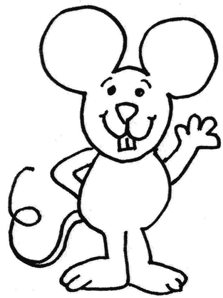 Розмальовки  Привіт!. Завантажити розмальовку Тварини, мишка.  Роздрукувати ,розмальовки для маленьких,