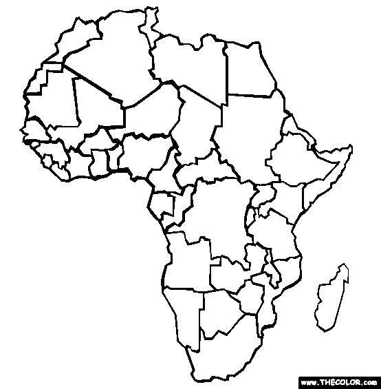 Название: Раскраска Африканская карта. Категория: африка. Теги: страны, АФрика, карты.