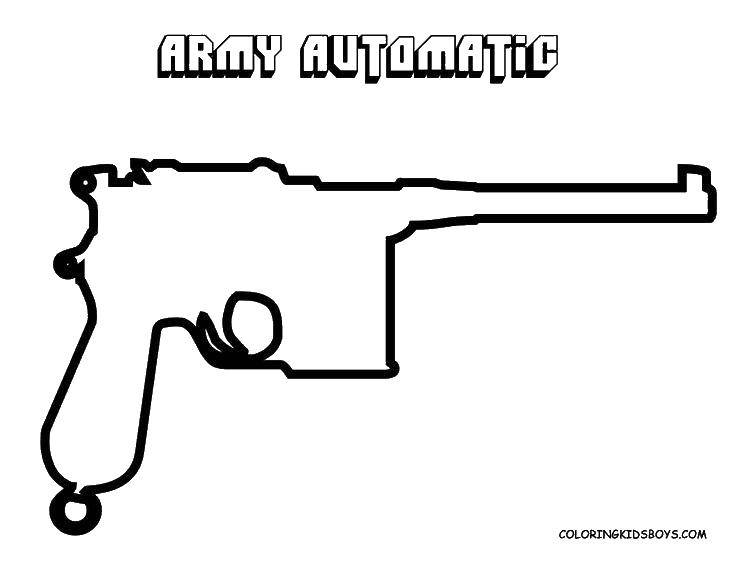 Coloring Army machine. Category weapons. Tags:  arms, army, automatic.