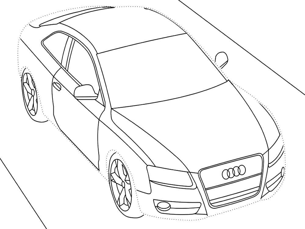 Coloring Audi, car. Category coloring. Tags:  Transport, car.