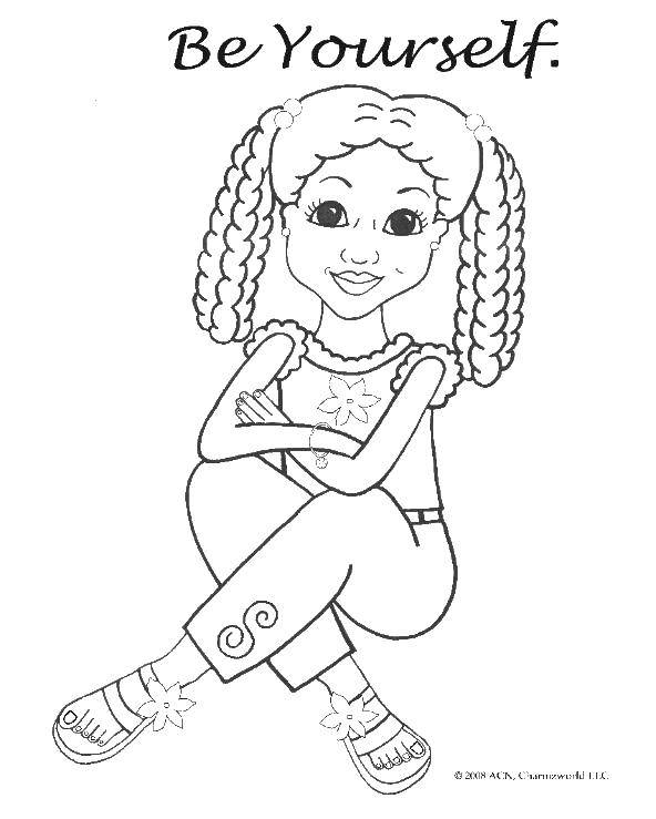Coloring Be yourself. Category Girl. Tags:  girl, lettering, teen, be yourself.