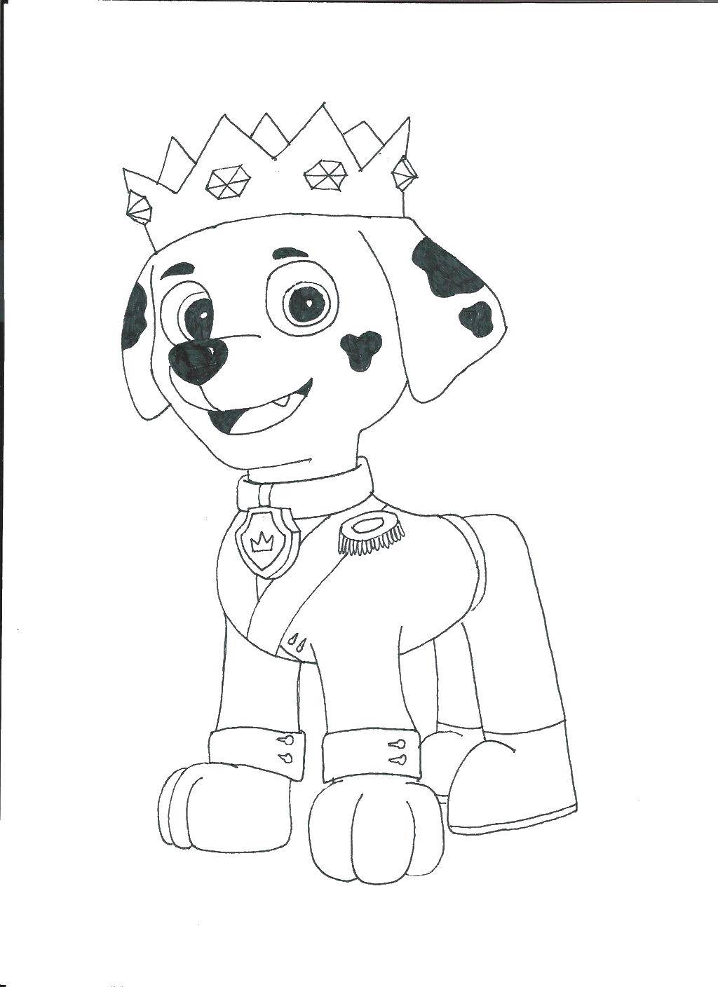 Coloring Dalmatians Marshal of the crown. Category paw patrol. Tags:  Paw patrol.