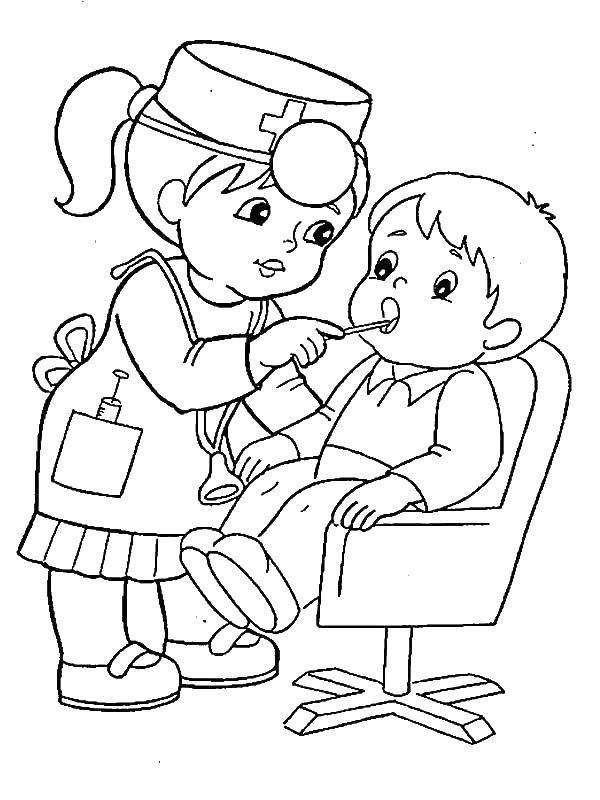 Coloring Dentist. Category a profession. Tags:  a profession, a dentist, boy.