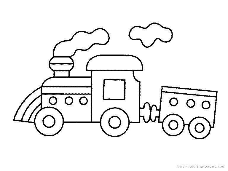Название: Раскраска Детский паровозик. Категория: поезд. Теги: поезда, паровозы.