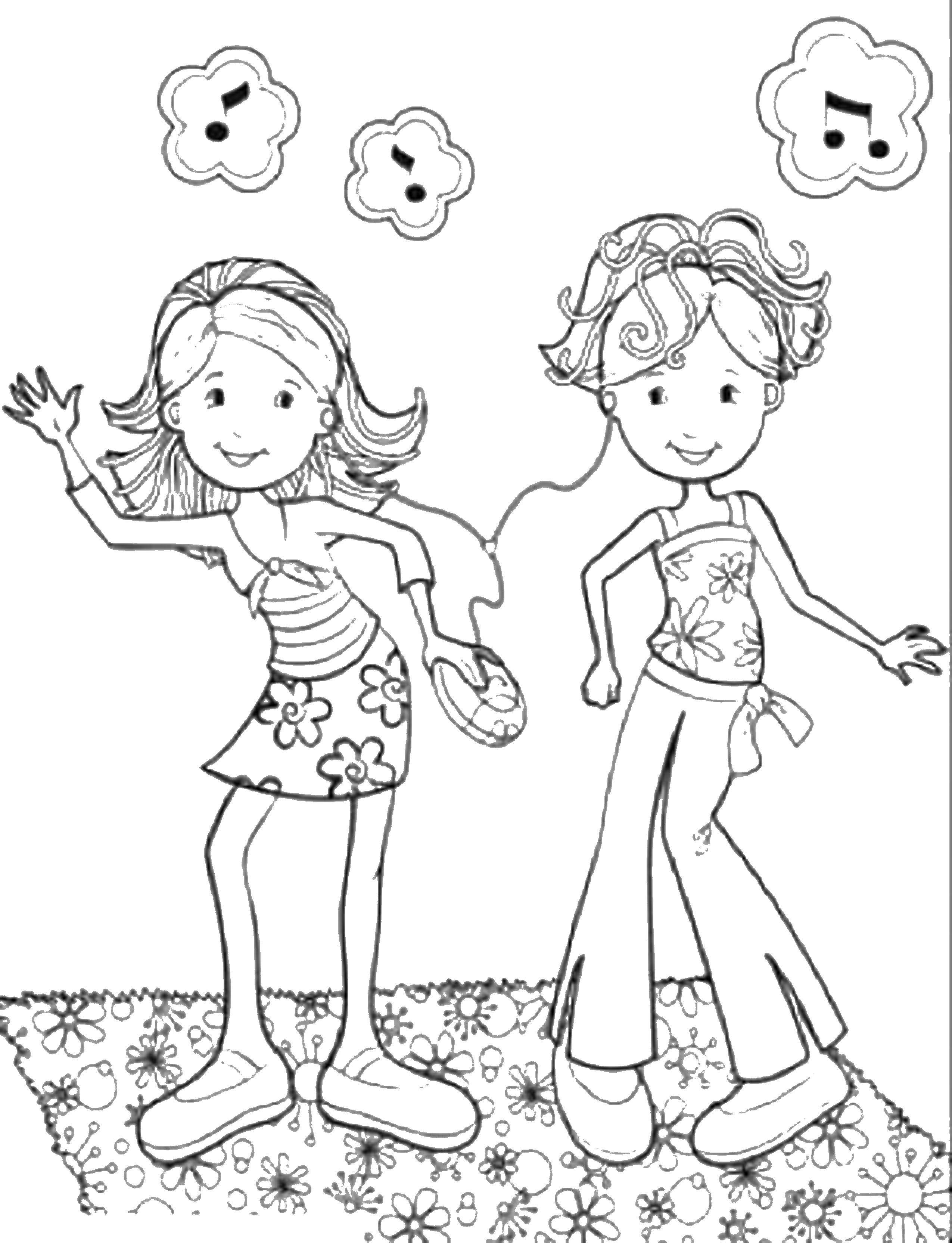 Coloring Girl listening to music. Category coloring pages for girls. Tags:  girl, music.
