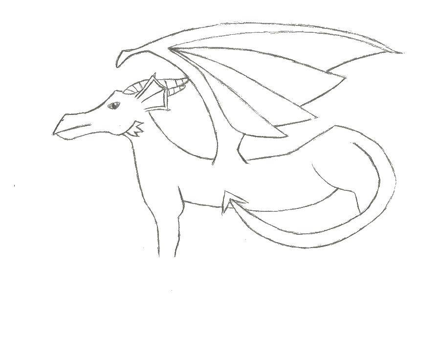 Coloring Dragon with horns. Category Dragons. Tags:  Dragons.